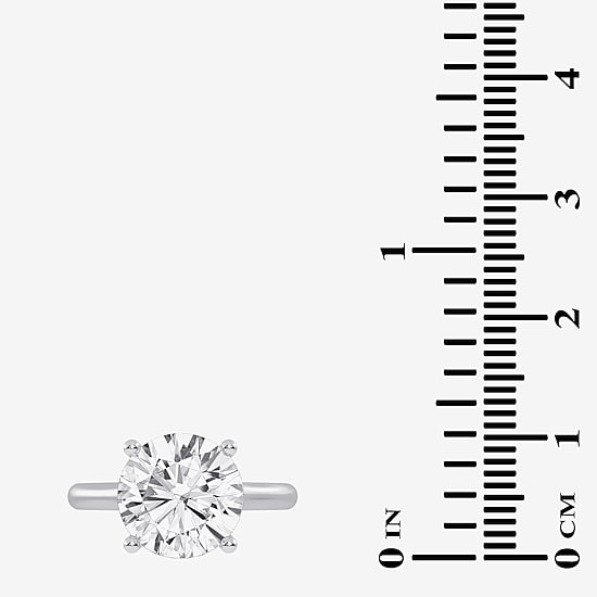 (G-H / Vs2-Si1) Womens 4 CT. T.W. Lab Grown White Diamond 14K Gold Solitaire Engagement Ring