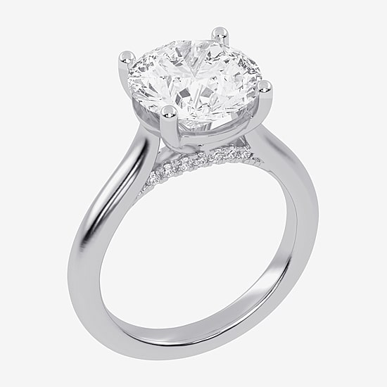 (G-H / Vs2-Si1) Womens 4 CT. T.W. Lab Grown White Diamond 14K Gold Solitaire Engagement Ring