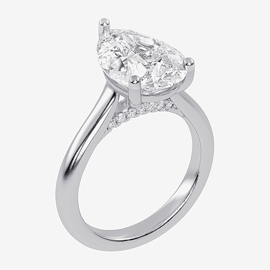 (G-H / Vs2-Si1) Womens 4 CT. T.W. Lab Grown White Diamond 14K Gold Solitaire Engagement Ring