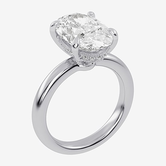 (G-H / Vs2-Si1) Womens 4 CT. T.W. Lab Grown White Diamond 14K Gold Solitaire Engagement Ring