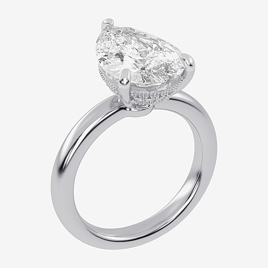 (G-H / Vs2-Si1) Womens 3 CT. T.W. Lab Grown White Diamond 14K Gold Solitaire Engagement Ring