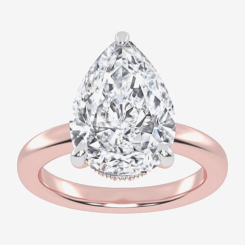 (G-H / Vs2-Si1) Womens 3 CT. T.W. Lab Grown White Diamond 14K Gold Solitaire Engagement Ring, 5, Rose