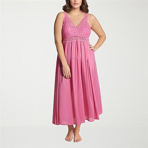 Exquisite Form Womens Plus Sleeveless V Neck Nightgown, 2x, Pink