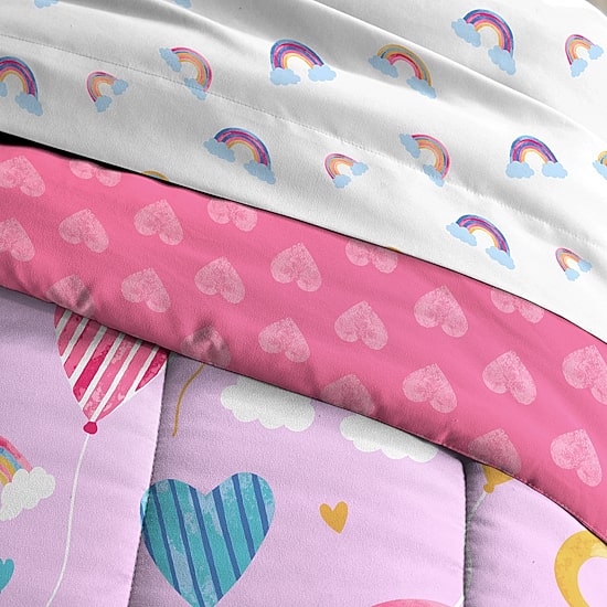 Dream Factory Balloon Hearts Lightweight Comforter Set