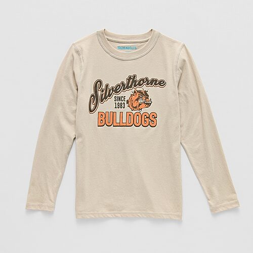 Thereabouts Little & Big Kid Boys Crew Neck Long Sleeve Regular Fit Graphic T-Shirt, X-large (18-20), Beige