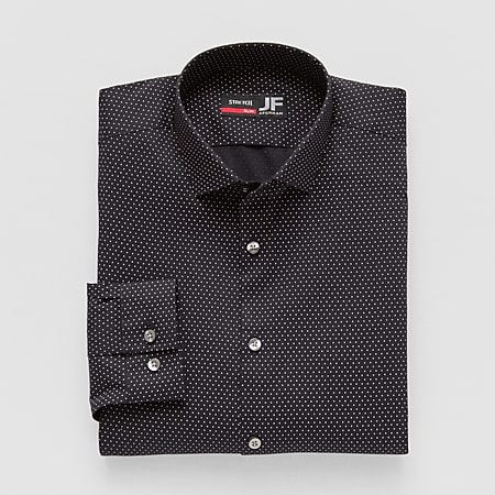 black dress shirt jcpenney J. Ferrar Slim 360 Stretch Performance Mens Regular Fit Stretch Fabric Long Sleeve Shirt, Color: Pine this button inexpensive wedding dresses Jayscreate Women's A-line Suede COLOR:PEACOCK BLUE