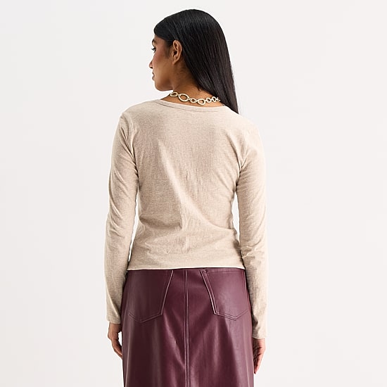 a.n.a Womens V Neck Long Sleeve T-Shirt