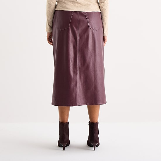 a.n.a Womens High Rise Long Faux Leather Pencil Skirt