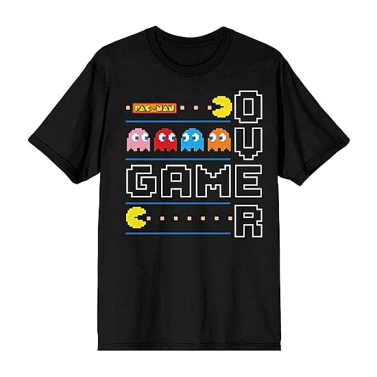 Mens Crew Neck Short Sleeve Regular Fit Pacman Graphic T-Shirt