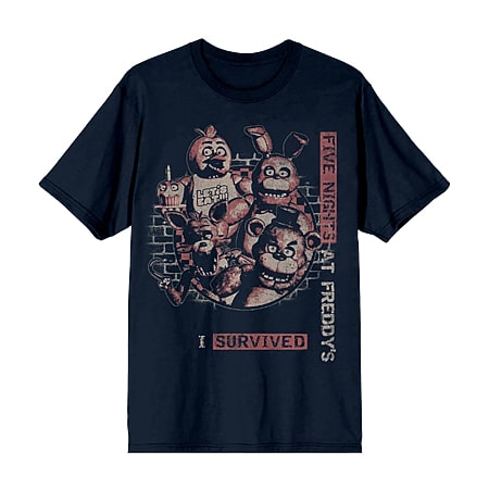 Mens Crew Neck Short Sleeve Regular Fit Five Nights at Freddys