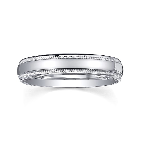  Personalized Comfort Fit 4mm Sterling Silver Wedding Band
