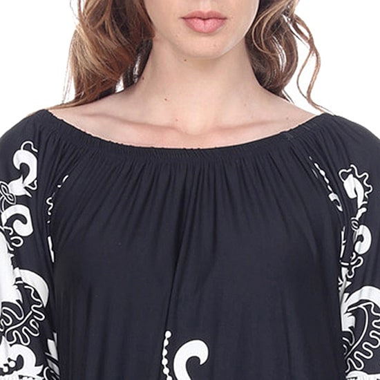 White Mark Uniss Womens Boat Neck 3/4 Sleeve Paisley Sheath Dress