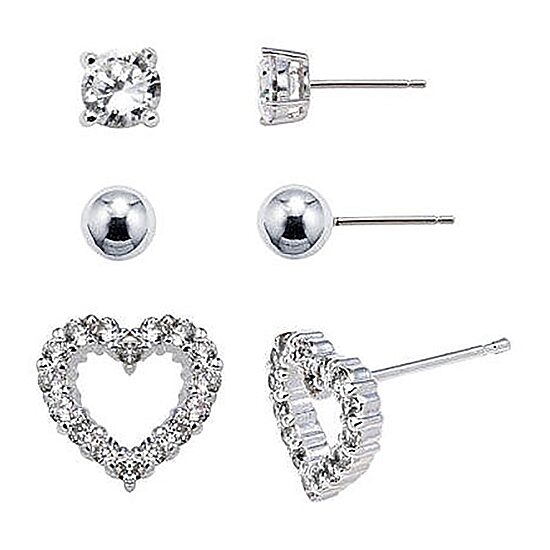Sterling Silver 3-Pr. Earring Set     