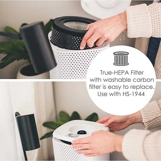 Crane True HEPA Air Purifier With Germicidal UV Light, 250 Sq Ft. Coverage, Standard