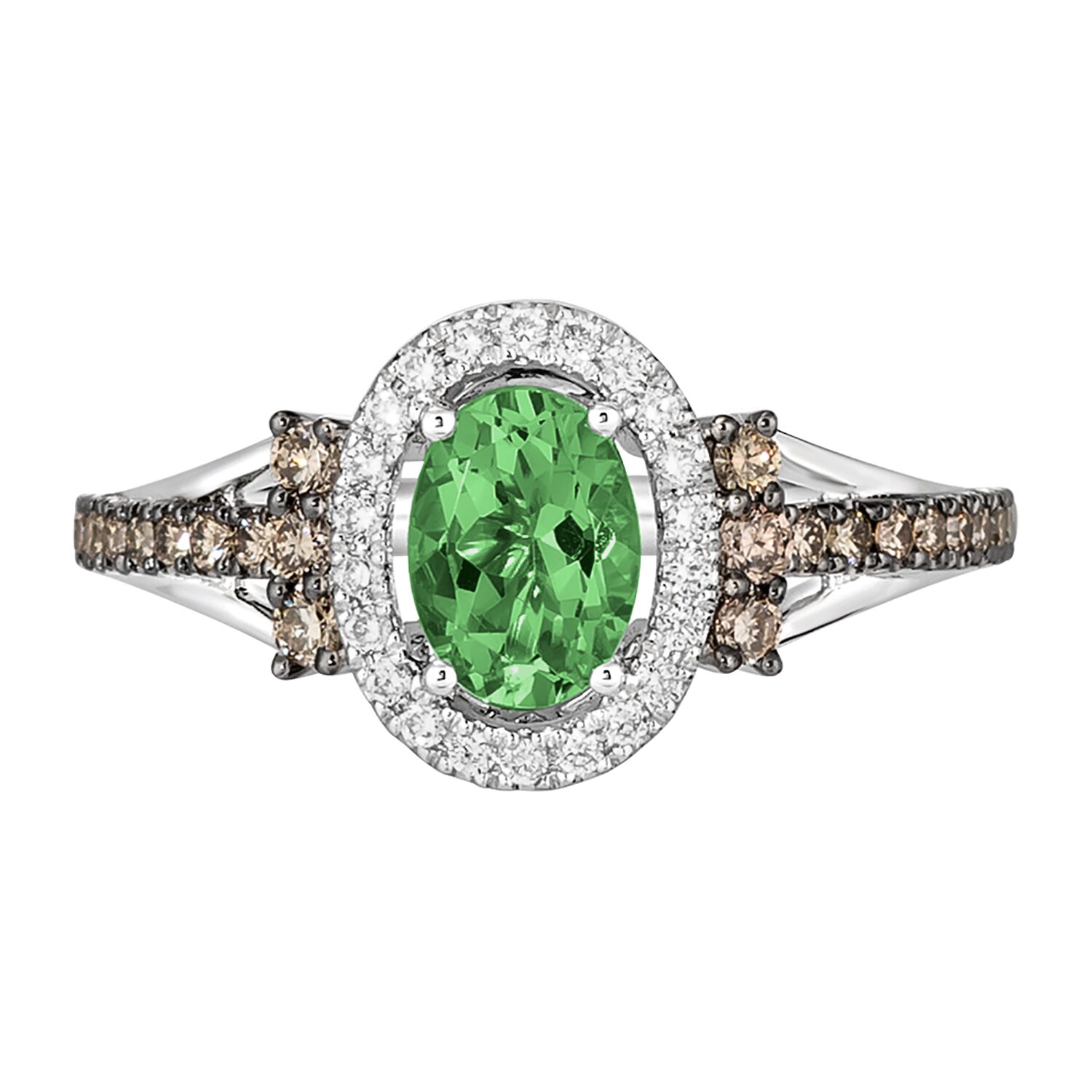 Le Vian® Grand Sample Sale™ Ring featuring 1/2 CT. New Emerald 1/3 CT. Chocolate Diamonds® 1/5 CT. Nude Diamonds™ set in 14K Vanilla Gold®