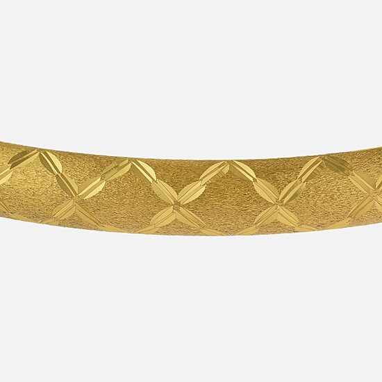 Diamond Cut Womens 14K Two Tone Gold Over Silver Bangle Bracelet