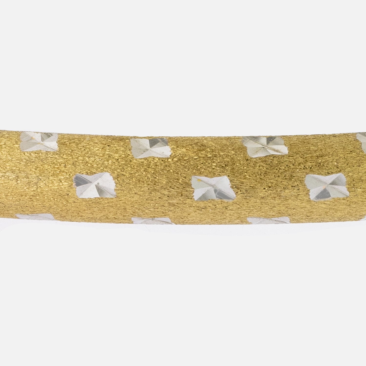 Diamond Cut Womens 14K Two Tone Gold Over Silver Bangle Bracelet