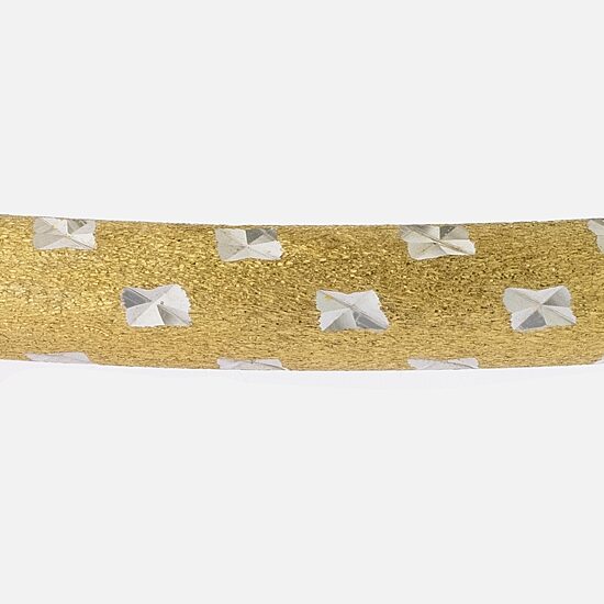 Diamond Cut Womens 14K Two Tone Gold Over Silver Bangle Bracelet