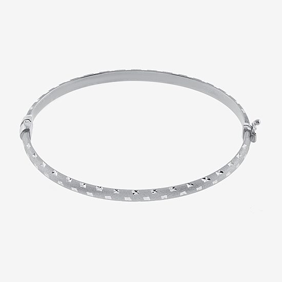 Diamond Cut Womens Sterling Silver Bangle Bracelet