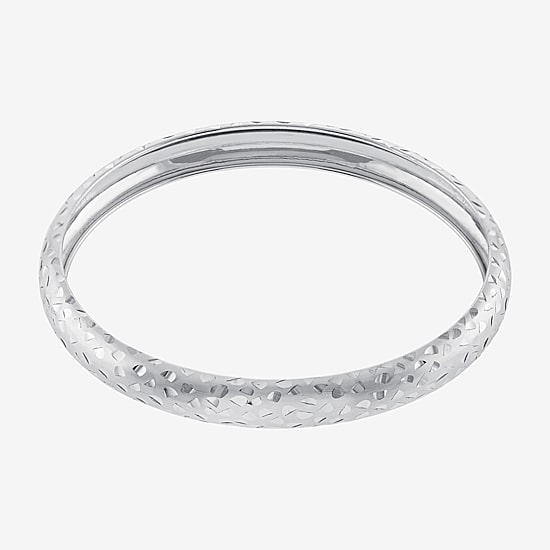 Diamond Cut Womens Sterling Silver Bangle Bracelet