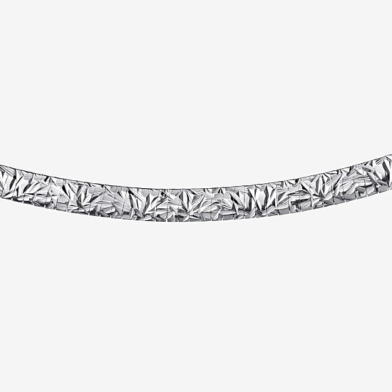 Sterling Silver Diamond-Cut Omega Necklace