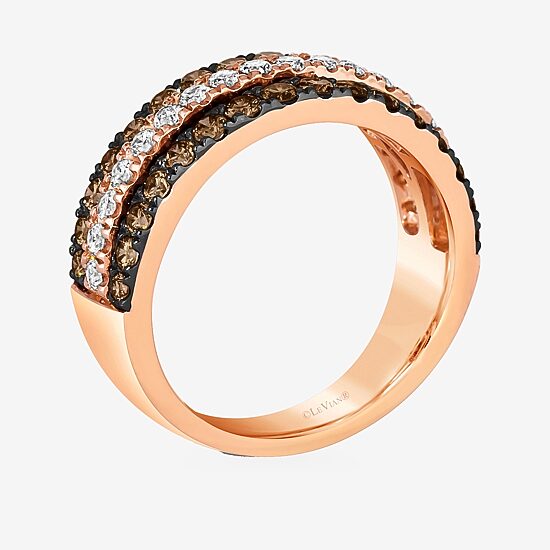 Le Vian® Ring featuring 7/8 CT. Chocolate Diamonds® 1 3/8 CT. Nude Diamonds™ set in 14K Strawberry Gold®