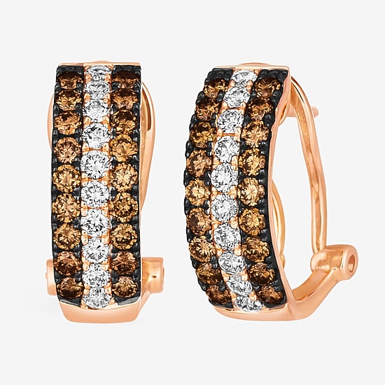 Le Vian® Earrings featuring 3/4 CT. Chocolate Diamonds® 1 3/8 CT. Nude Diamonds™ set in 14K Strawberry Gold®