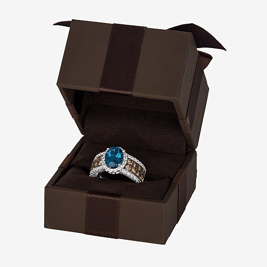 Le Vian® Ring featuring 1 1/3 CT. Peach Morganite™ 3/4 CT. Chocolate Diamonds® 1 3/8 CT. Nude Diamonds™ set in 14K Strawberry Gold®