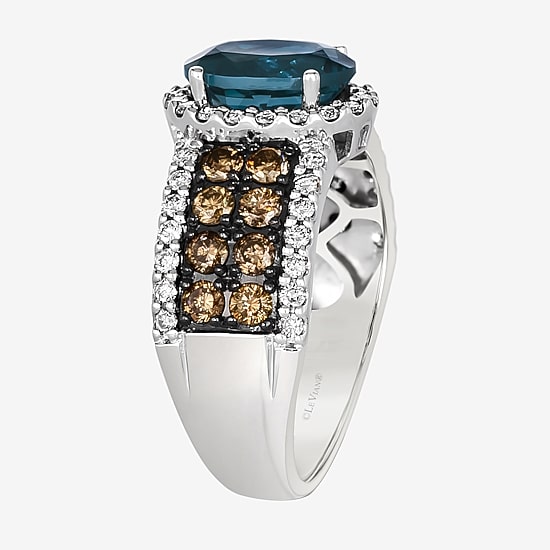 Le Vian® Ring featuring 1 1/3 CT. Peach Morganite™ 3/4 CT. Chocolate Diamonds® 1 3/8 CT. Nude Diamonds™ set in 14K Strawberry Gold®