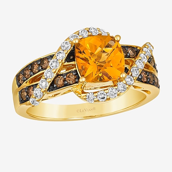 Le Vian® Ring featuring 1 CT. Cinnamon Citrine® 1/3 CT. Nude Diamonds™ 1/3 CT. Chocolate Diamonds® set in 14K Honey Gold™