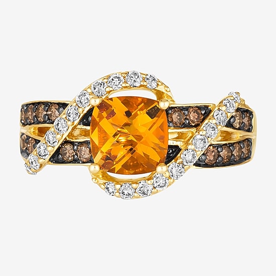 Le Vian® Ring featuring 1 CT. Cinnamon Citrine® 1/3 CT. Nude Diamonds™ 1/3 CT. Chocolate Diamonds® set in 14K Honey Gold™