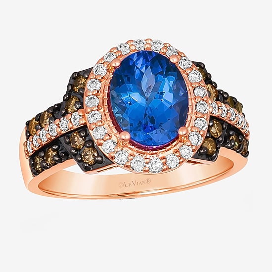 Le Vian® Ring featuring 7/8 CT. Neopolitan Opal™ 1/3 CT. Chocolate Diamonds® 1 3/8 CT. Nude Diamonds™ set in 14K Strawberry Gold®