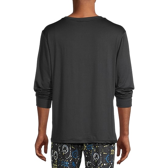 SmileyWorld Mens Crew Neck Long Sleeve 2-pc. Pajama Set