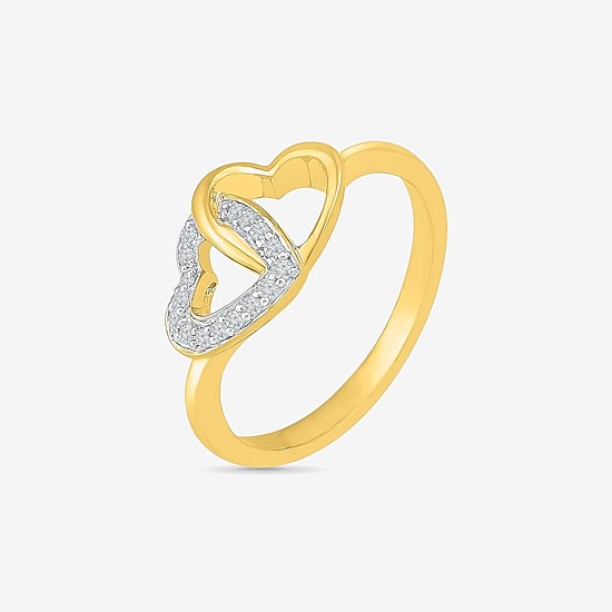 Womens Diamond Accent Natural White Diamond 10K Gold Heart Cocktail Ring