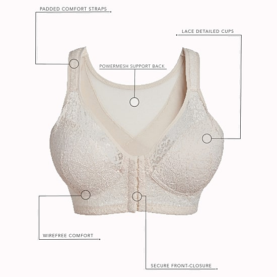 Leading Lady  The Nora - Shimmer Support Back Lace Front-Closure Bra - 5530