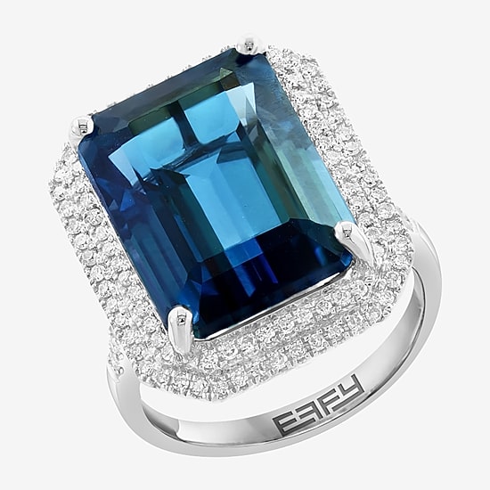 Effy Final Call Genuine Blue Topaz & 1/2 CT. T.W. Natural Diamond