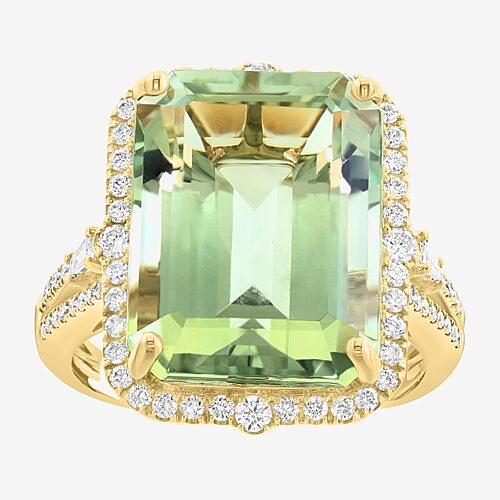 Effy Final Call Limited Quantities! Womens 1/2 Ct. T.w. Genuine Green Amethyst 14k Gold Cocktail Ring