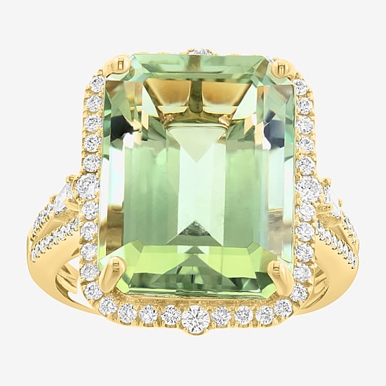 Effy Final Call Limited Quantities! Womens 1/2 CT. T.W. Genuine Green Amethyst 14K Gold Cocktail Ring