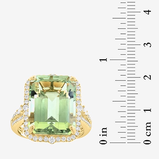 Effy Final Call Limited Quantities! Womens 1/2 CT. T.W. Genuine Green Amethyst 14K Gold Cocktail Ring