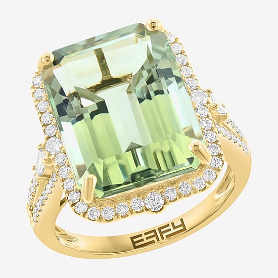 Effy Final Call Limited Quantities! Womens 1/2 CT. T.W. Genuine Green Amethyst 14K Gold Cocktail Ring