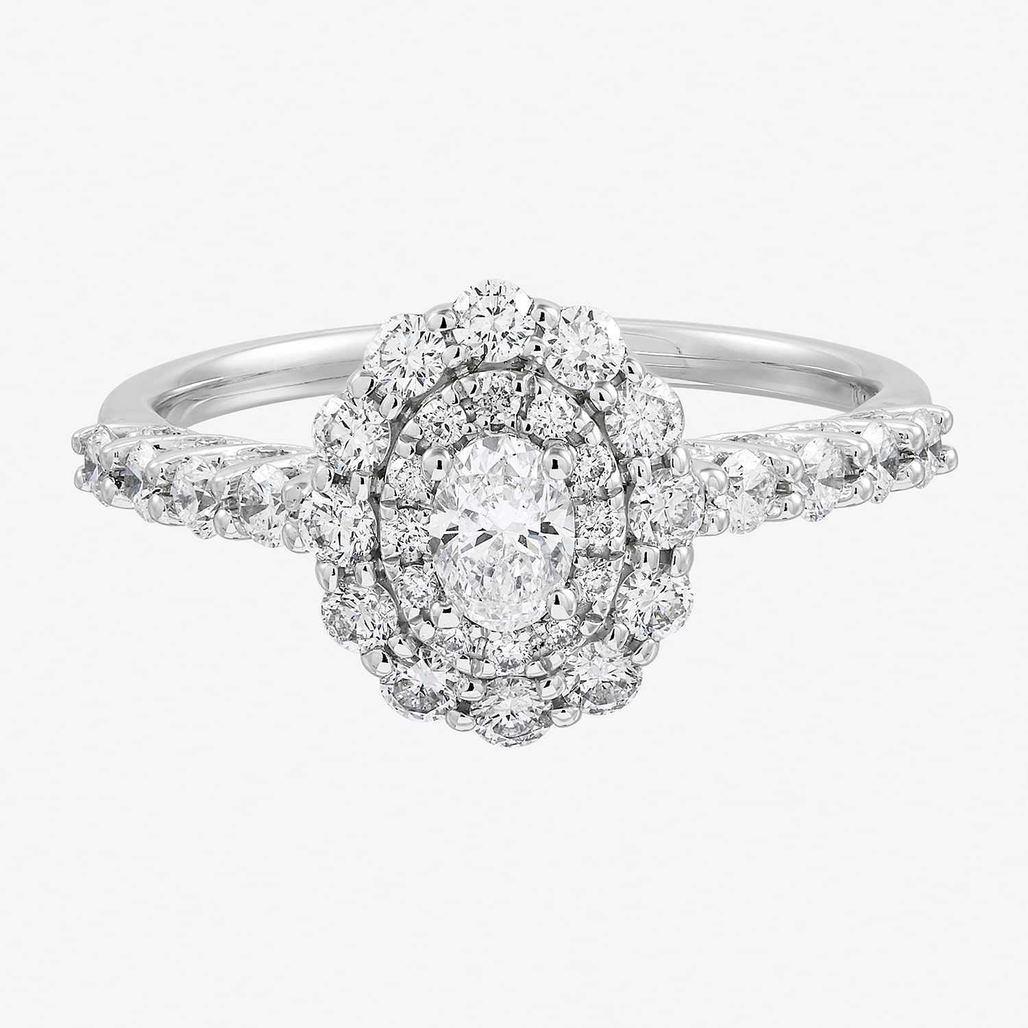 Limited Quantities! Womens 1 CT. T.W. Natural White Diamond 14K Gold Halo Engagement Ring
