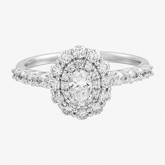 Limited Quantities! Womens 1 CT. T.W. Natural White Diamond 14K Gold Halo Engagement Ring