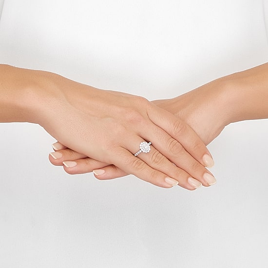 Limited Quantities! Womens 1 CT. T.W. Natural White Diamond 14K Gold Halo Engagement Ring