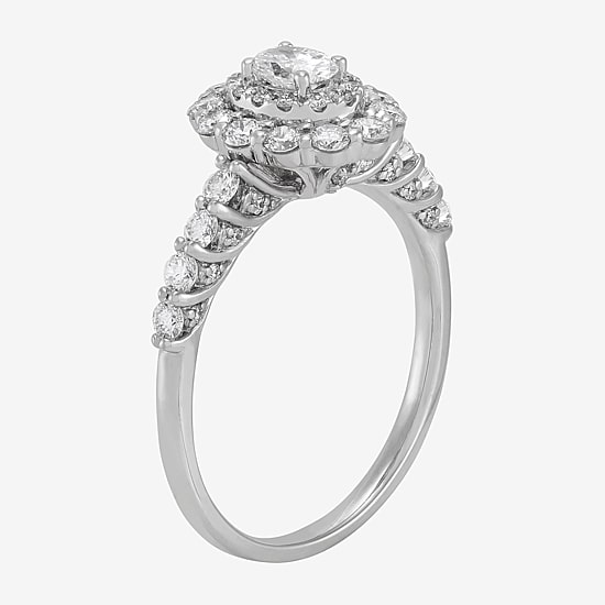 Limited Quantities! Womens 1 CT. T.W. Natural White Diamond 14K Gold Halo Engagement Ring