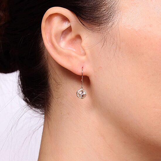 Womens 1/6 CT. T.W. Genuine Pink Morganite 10K Gold Drop Earrings