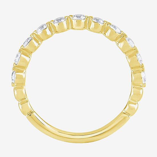 (G / Si2) Womens 2 CT. T.W. Lab Grown White Diamond 10K Gold Round Side Stone Bridal Set