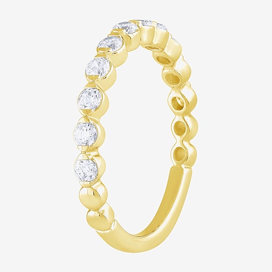 (G / Si2) Womens 2 CT. T.W. Lab Grown White Diamond 10K Gold Round Side Stone Bridal Set