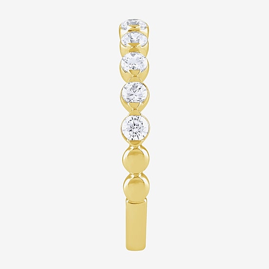 (G / Si2) Womens 2 CT. T.W. Lab Grown White Diamond 10K Gold Round Side Stone Bridal Set