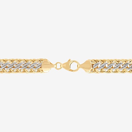 Womens 14K Gold Hollow 7.5 Inch Link Bracelet
