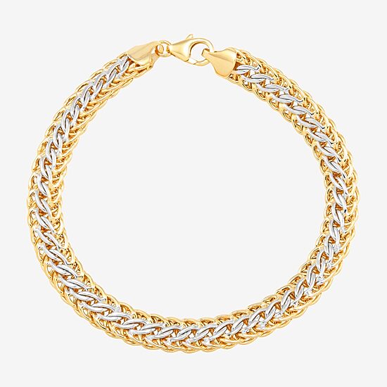 Womens 14K Gold Hollow 7.5 Inch Link Bracelet